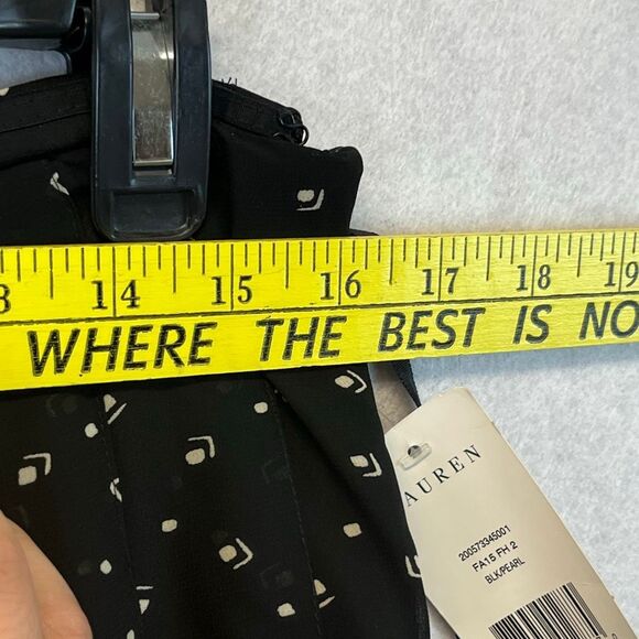 NWT LAUREN RALPH LAUREN Skirt Size 8 Black Pearl Print Pleated Mini Side Zipper - Picture 7 of 12